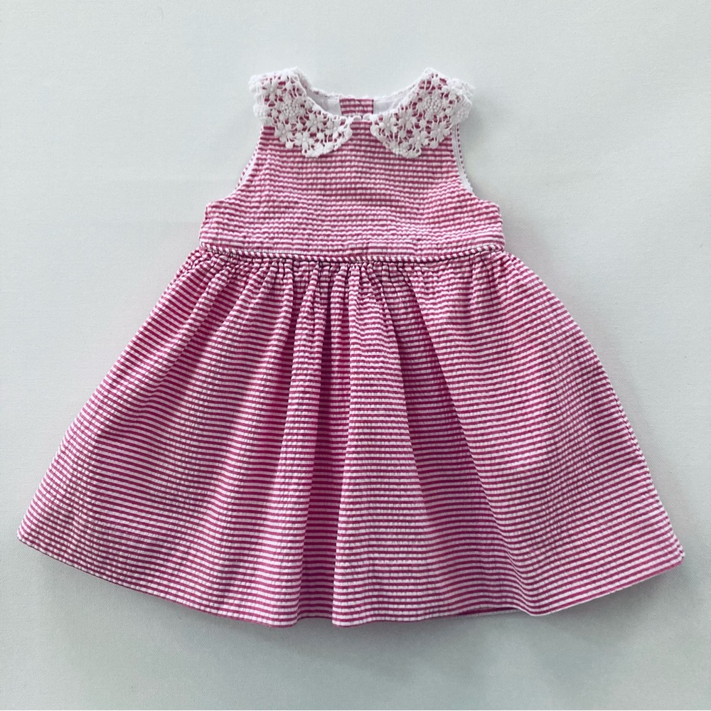 Ralph Lauren Baby Girl 6 Months Pink Stripe Dress Spring Summer Preppy